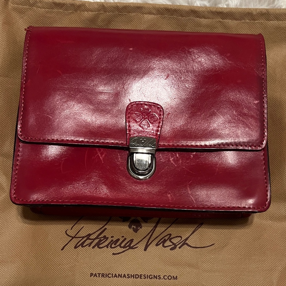 Patricia Nash deep Red crossbody Leather bag